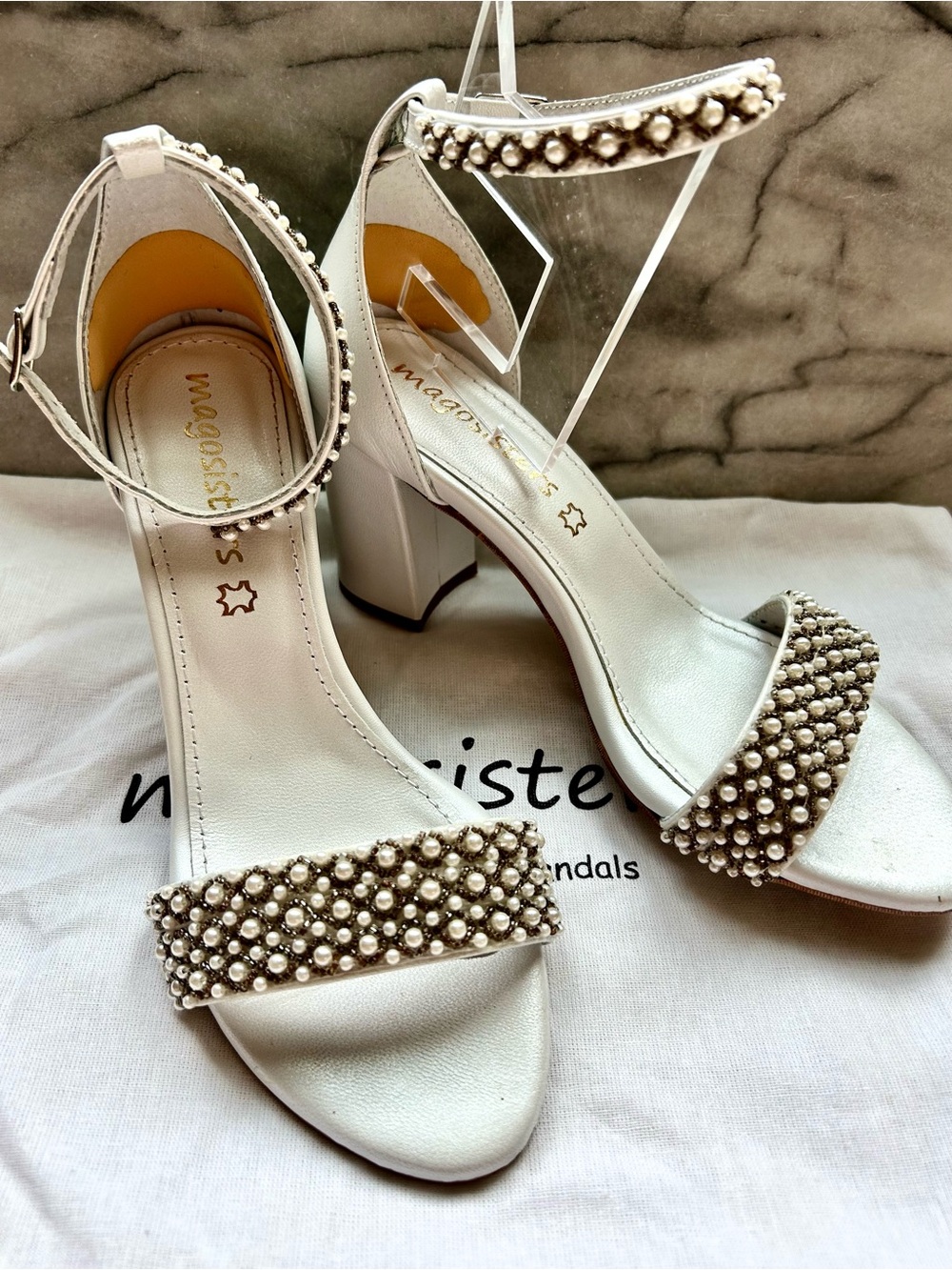 New Wedding Pearl-Embellished Bridal Sandals Made in Greece